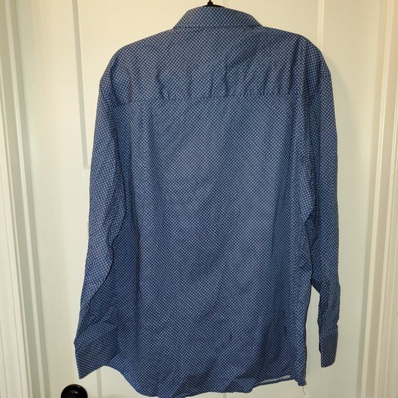 Nick Graham Everywhere Men's Shirt Stretch Modern Fit Blue Paisley Size 2XL - Picture 4 of 5